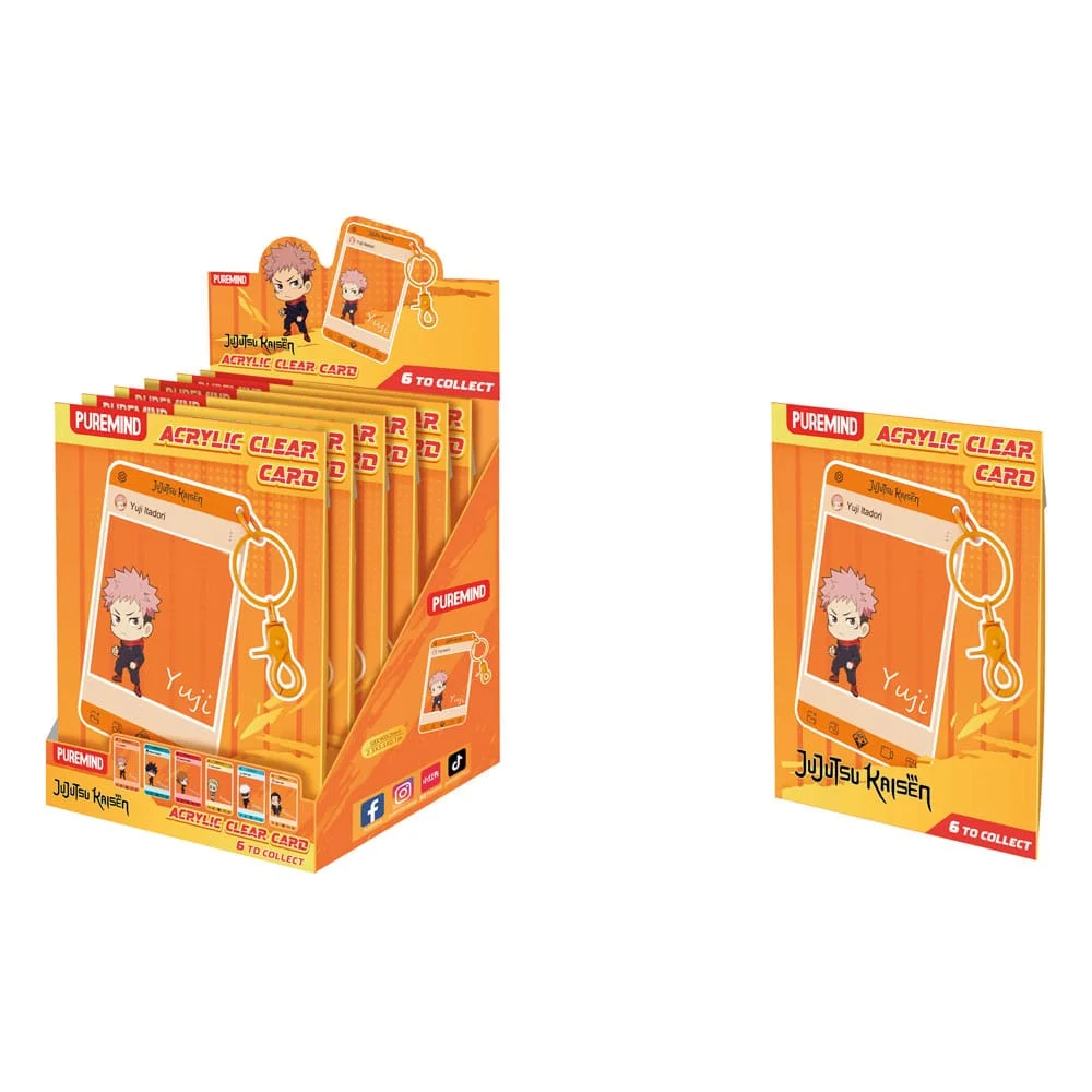 Jujutsu Kaisen Acrylic Clear Card 8cm Blind Box - Caixa Inteira (6 unidades)